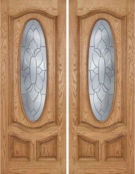 WDMA 72x96 Door (6ft by 8ft) Exterior Oak Dally Double Door w/ BO Glass - 8ft Tall 1
