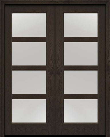 WDMA 72x96 Door (6ft by 8ft) Exterior Oak 4 Lite 8ft0in Full Lite Flush-Glazed Fiberglass Double Door 1