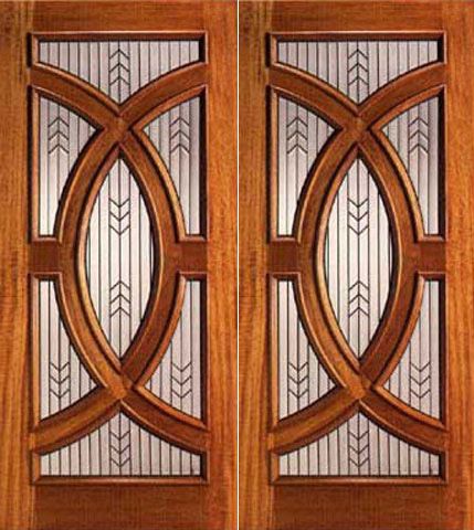 WDMA 72x96 Door (6ft by 8ft) Exterior Mahogany Double Front Doors with Triple Glazed Glass Circle 1