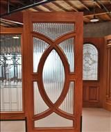 WDMA 72x96 Door (6ft by 8ft) Exterior Mahogany Double Door Radius Lite with Casting Glass 3