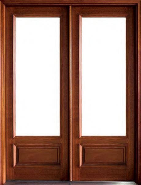 WDMA 72x96 Door (6ft by 8ft) Patio Swing Mahogany Wakefield 1 Lite Double Door 1