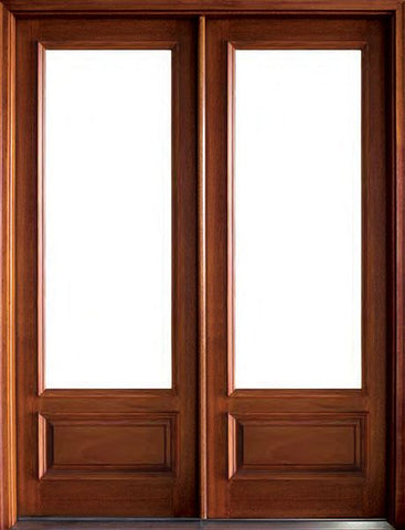 WDMA 72x96 Door (6ft by 8ft) Patio Swing Mahogany Wakefield 1 Lite Double Door 1