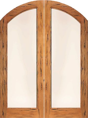 WDMA 72x96 Door (6ft by 8ft) Exterior Tropical Hardwood RS-1140 Arch Top 1 Lite Dual insulated Glass Rustic Solid Entry Double Door 1