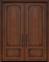 WDMA 72x96 Door (6ft by 8ft) Exterior Cherry Pro 96in Double 2 Panel Arch Door 1