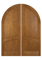 WDMA 72x96 Door (6ft by 8ft) Interior Swing Mahogany 2/3 Round Top 2 Panel Solid Transitional Home Style Exterior or Double Door 2