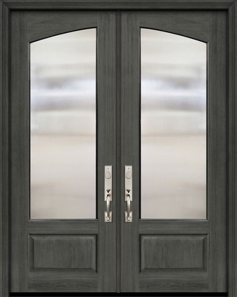 WDMA 72x96 Door (6ft by 8ft) Exterior Mahogany 36in x 96in Double Square Top Arch Lite DoorCraft Door 1
