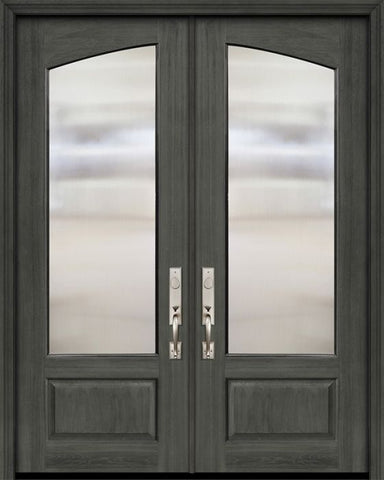 WDMA 72x96 Door (6ft by 8ft) Exterior Mahogany 36in x 96in Double Square Top Arch Lite DoorCraft Door 1