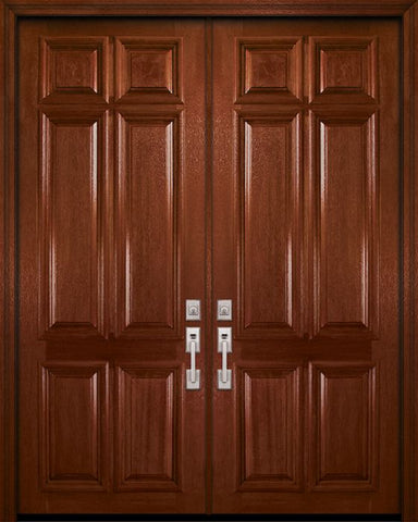 WDMA 72x96 Door (6ft by 8ft) Exterior Mahogany 36in x 96in Double 6 Panel DoorCraft Door 1