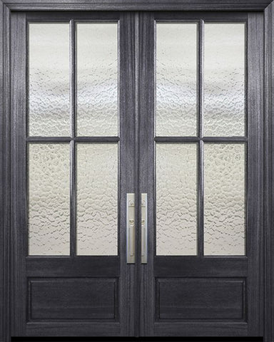 WDMA 72x96 Door (6ft by 8ft) French Mahogany 96in Double 4 Lite TDL DoorCraft Door w/Textured Glass 1