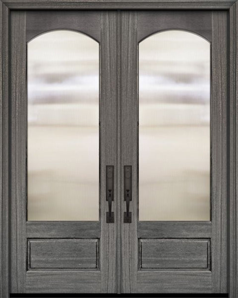 WDMA 72x96 Door (6ft by 8ft) Exterior Mahogany 36in x 96in Double Arch 3/4 Lite DoorCraft Door 1