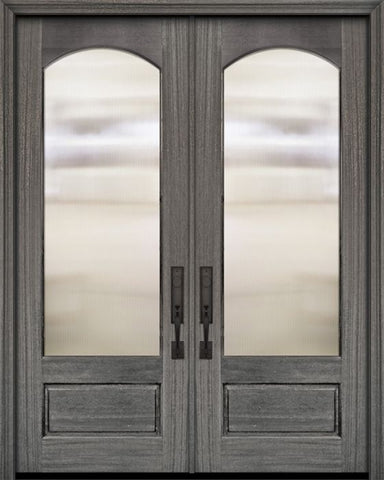 WDMA 72x96 Door (6ft by 8ft) Exterior Mahogany 36in x 96in Double Arch 3/4 Lite DoorCraft Door 1