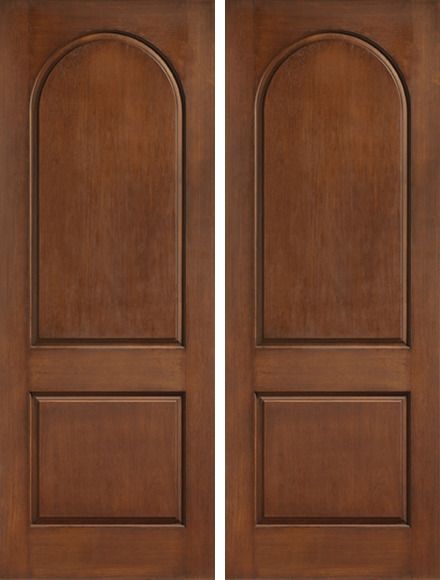 WDMA 72x96 Door (6ft by 8ft) Exterior Rustic 8ft 2 Panel Round Top Classic-Craft Collection Double Door Granite Full Lite 1