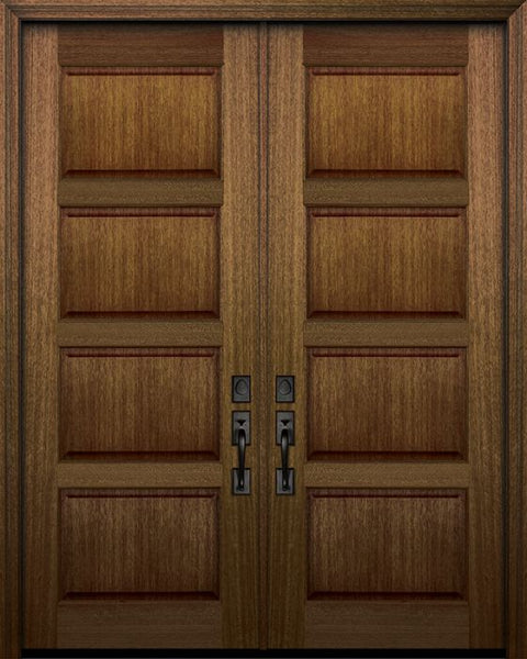 WDMA 72x96 Door (6ft by 8ft) Exterior Mahogany 96in Double 4 Panel DoorCraft Door 1