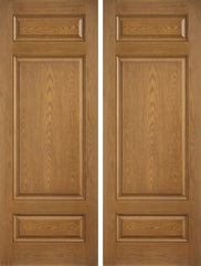 WDMA 72x96 Door (6ft by 8ft) Exterior Oak 8ft 3 Panel Classic-Craft Collection Double Door Clear Low-E 1