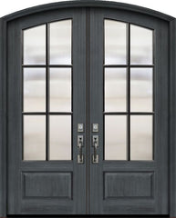 WDMA 72x96 Door (6ft by 8ft) Exterior Mahogany 36in x 96in Double Arch Top 6 Lite SDL DoorCraft Door 1