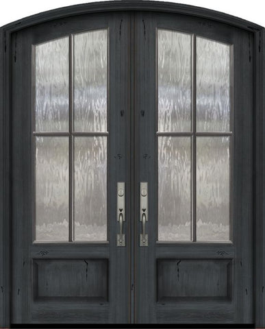 WDMA 72x96 Door (6ft by 8ft) Exterior Mahogany 36in x 96in Double Arch Top 4 Lite SDL DoorCraft Door 1