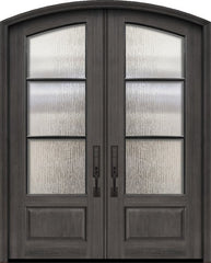 WDMA 72x96 Door (6ft by 8ft) Exterior Mahogany 36in x 96in Double Arch Top 3 Lite SDL DoorCraft Door 1