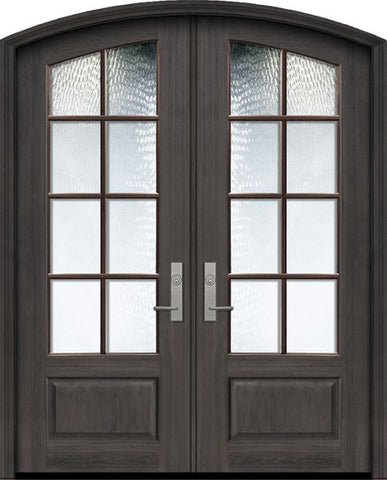 WDMA 72x96 Door (6ft by 8ft) Exterior Mahogany 36in x 96in Double Arch Top 8 Lite SDL DoorCraft Door 1