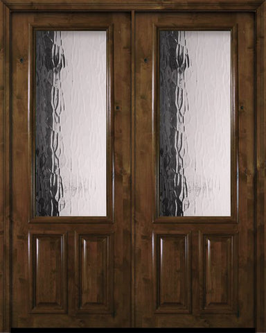 WDMA 72x96 Door (6ft by 8ft) Exterior Knotty Alder 36in x 96in Double 2/3 Lite Estancia Alder Door 1