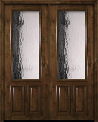 WDMA 72x96 Door (6ft by 8ft) Exterior Knotty Alder 36in x 96in Double 2/3 Lite Estancia Alder Door 1