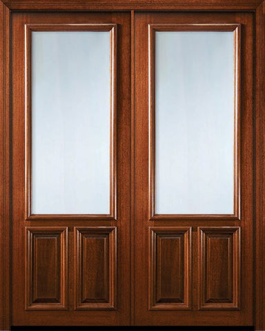 WDMA 72x96 Door (6ft by 8ft) Exterior Mahogany 36in x 96in Double 2/3 Lite Portobello Door 1
