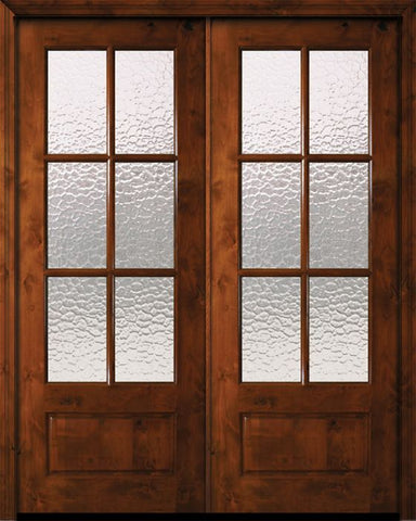 WDMA 72x96 Door (6ft by 8ft) Patio Knotty Alder 36in x 96in Double 6 Lite TDL Estancia Alder Door w/Textured Glass 1