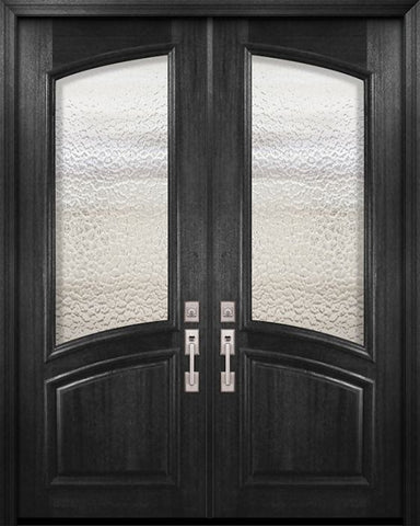 WDMA 72x96 Door (6ft by 8ft) Exterior Mahogany 36in x 96in Double Square Top Arch Lite Portobello Door 1
