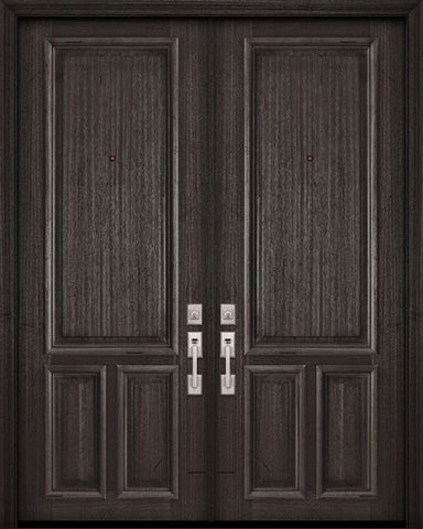 WDMA 72x96 Door (6ft by 8ft) Exterior Mahogany 36in x 96in Double 3 Panel Portobello Door 1