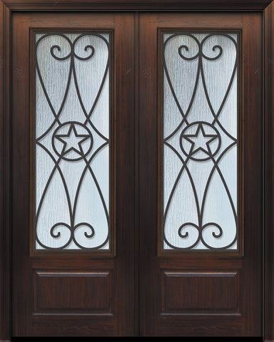 WDMA 72x96 Door (6ft by 8ft) Exterior Cherry Pro 96in Double 1 Panel 3/4 Lite Austin Door 1