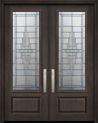 WDMA 72x96 Door (6ft by 8ft) Exterior Cherry Pro 96in Double 1 Panel 3/4 Lite Remington Door 1