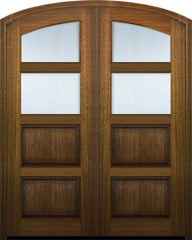 WDMA 72x96 Door (6ft by 8ft) Exterior Mahogany 96in Double Arch Top 2 Lite Continental TDL DoorCraft Door w/Bevel IG 1