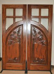 WDMA 72x96 Door (6ft by 8ft) Exterior Mahogany AN-2011-2 4 Lite Tempere Solid Entry TDL Double Door 3