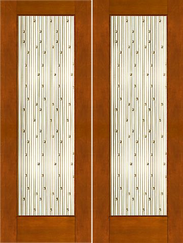 WDMA 72x96 Door (6ft by 8ft) Exterior Mahogany 2-1/4in Thick Contemporary Double Doors Art Glass 1