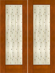 WDMA 72x96 Door (6ft by 8ft) Exterior Mahogany 2-1/4in Thick Contemporary Double Doors Art Glass 1