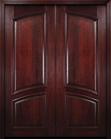 WDMA 72x96 Door (6ft by 8ft) Exterior Mahogany 36in x 96in Double Square Top Arch 2 Panel Portobello Door 1