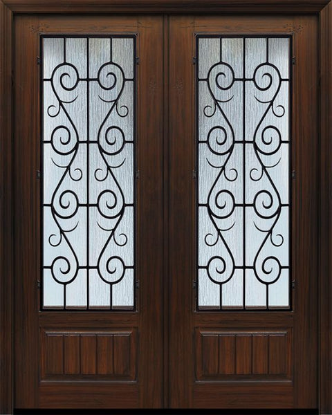 WDMA 72x96 Door (6ft by 8ft) Exterior Cherry Pro 96in Double 1 Panel 3/4 Lite St. Charles Door 1
