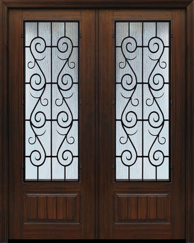 WDMA 72x96 Door (6ft by 8ft) Exterior Cherry Pro 96in Double 1 Panel 3/4 Lite St. Charles Door 1