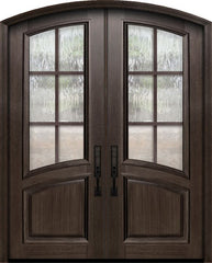 WDMA 72x96 Door (6ft by 8ft) Exterior Mahogany 36in x 96in Double Arch Top / Rail 6 Lite SDL Portobello Door 1
