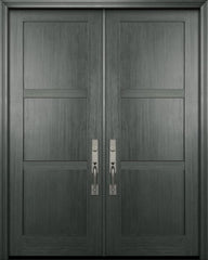 WDMA 72x96 Door (6ft by 8ft) Exterior Fir 96in Double Shaker 3 Panel Door 1
