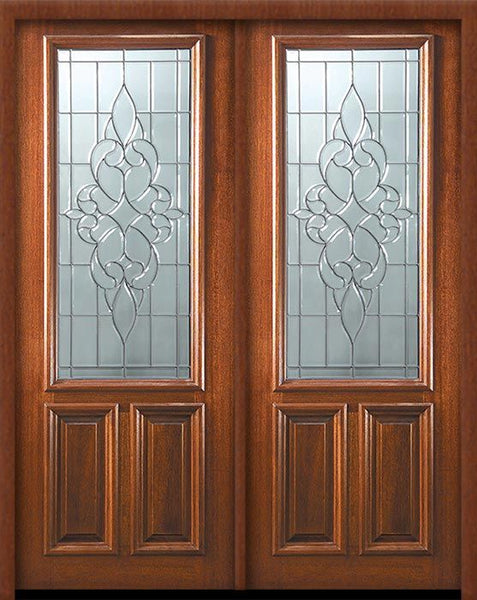 WDMA 72x96 Door (6ft by 8ft) Exterior Mahogany 36in x 96in Double 2/3 Lite Courtlandt Door 1