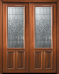 WDMA 72x96 Door (6ft by 8ft) Exterior Mahogany 36in x 96in Double 2/3 Lite Courtlandt Door 2