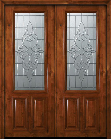 WDMA 72x96 Door (6ft by 8ft) Exterior Knotty Alder 36in x 96in Double 2/3 Lite Courtlandt Alder Door 1