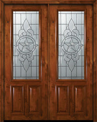 WDMA 72x96 Door (6ft by 8ft) Exterior Knotty Alder 36in x 96in Double 2/3 Lite Brazos Alder Door 1