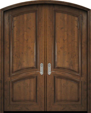 WDMA 72x96 Door (6ft by 8ft) Exterior Knotty Alder 36in x 96in Double Arch Top 2 Panel Estancia Alder Door 1