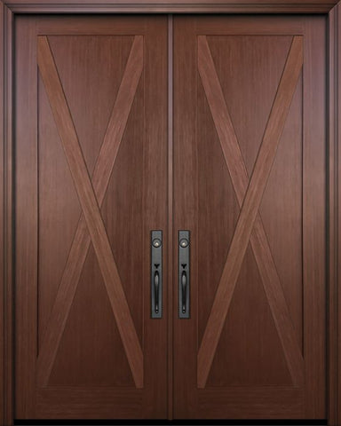 WDMA 72x96 Door (6ft by 8ft) Exterior Fir IMPACT | 96in Double Shaker X Panel Door 1