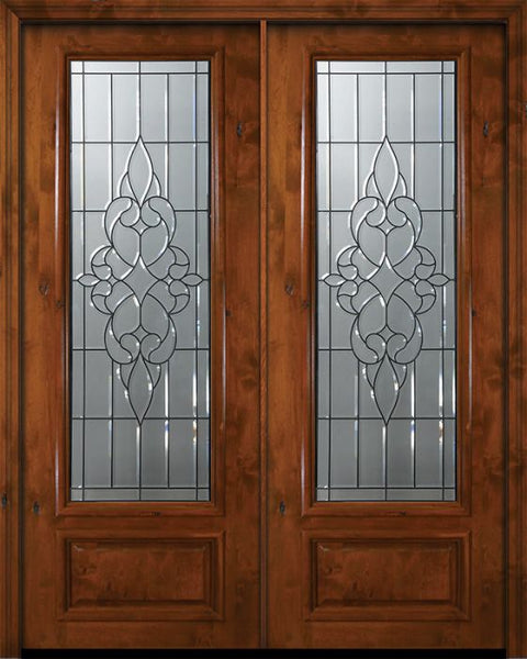 WDMA 72x96 Door (6ft by 8ft) Exterior Knotty Alder 96in Double 3/4 Lite Courtlandt Alder Door 1