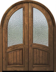WDMA 72x96 Door (6ft by 8ft) Exterior Knotty Alder 36in x 96in Double Round Top V-Grooved Panel Estancia Alder Door 1