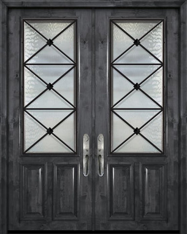WDMA 72x96 Door (6ft by 8ft) Exterior Knotty Alder 36in x 96in Double 2/3 Lite Republic Estancia Alder Door 1