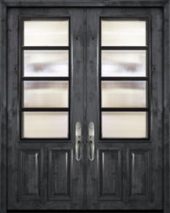 WDMA 72x96 Door (6ft by 8ft) Exterior Knotty Alder 36in x 96in Double 2/3 Lite Urban Steel Grille Estancia Alder Door 1