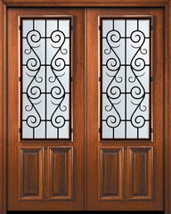 WDMA 72x96 Door (6ft by 8ft) Exterior Mahogany 36in x 96in Double 2/3 Lite St. Charles Door 1